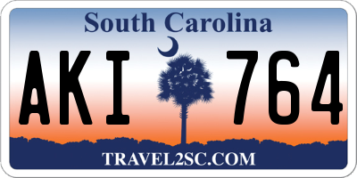 SC license plate AKI764