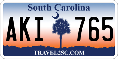 SC license plate AKI765