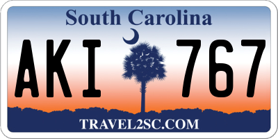 SC license plate AKI767