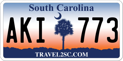 SC license plate AKI773