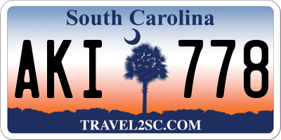 SC license plate AKI778