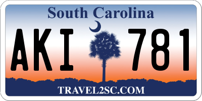 SC license plate AKI781