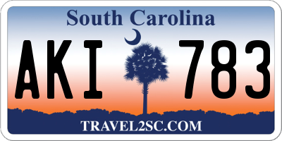 SC license plate AKI783