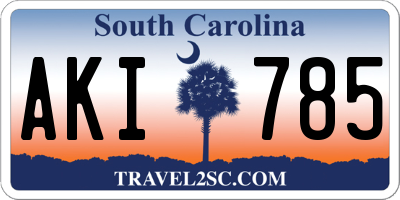 SC license plate AKI785
