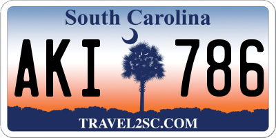 SC license plate AKI786