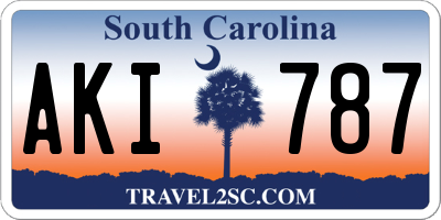 SC license plate AKI787
