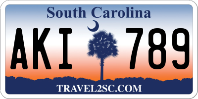 SC license plate AKI789