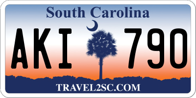 SC license plate AKI790