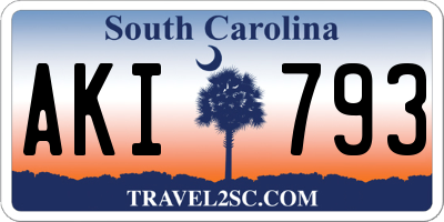 SC license plate AKI793
