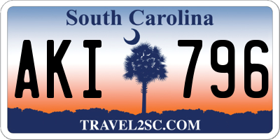 SC license plate AKI796