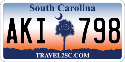 SC license plate AKI798