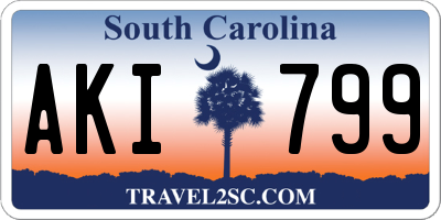 SC license plate AKI799