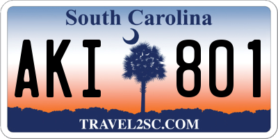 SC license plate AKI801