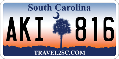 SC license plate AKI816