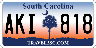SC license plate AKI818