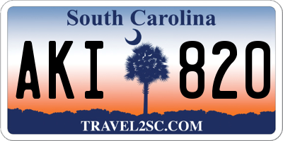 SC license plate AKI820