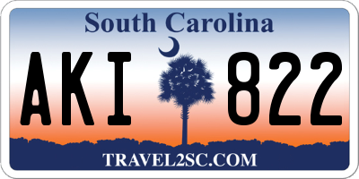 SC license plate AKI822