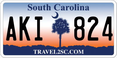 SC license plate AKI824