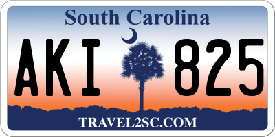 SC license plate AKI825