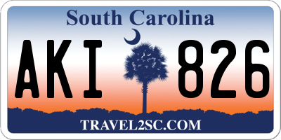 SC license plate AKI826