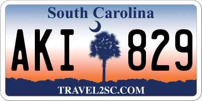 SC license plate AKI829