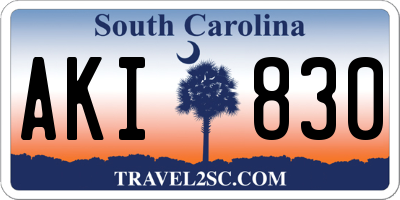 SC license plate AKI830