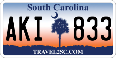 SC license plate AKI833