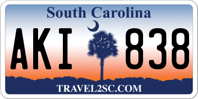 SC license plate AKI838
