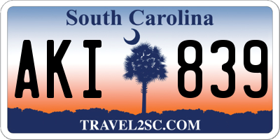 SC license plate AKI839