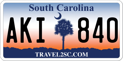 SC license plate AKI840