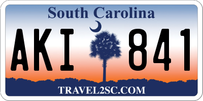 SC license plate AKI841