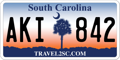 SC license plate AKI842
