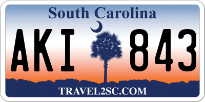 SC license plate AKI843