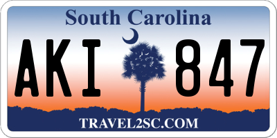 SC license plate AKI847