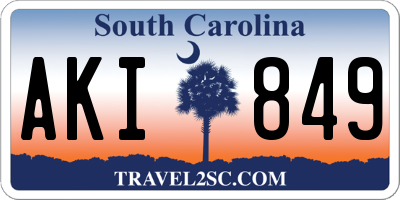 SC license plate AKI849