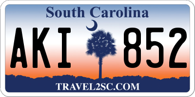 SC license plate AKI852