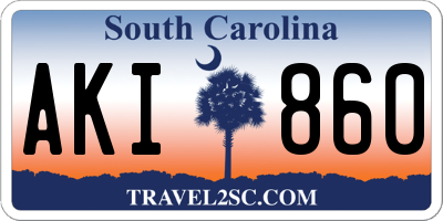 SC license plate AKI860