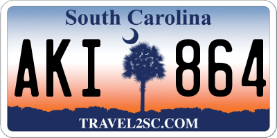SC license plate AKI864