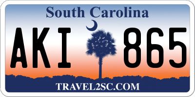SC license plate AKI865