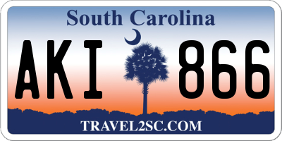 SC license plate AKI866