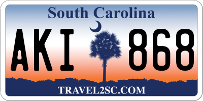 SC license plate AKI868
