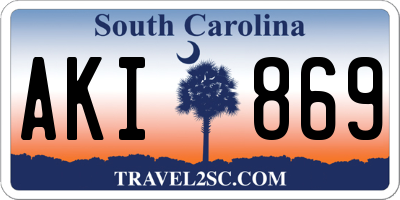 SC license plate AKI869