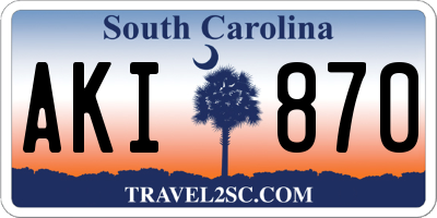 SC license plate AKI870