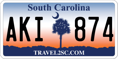 SC license plate AKI874