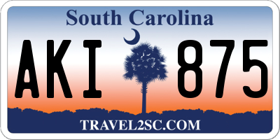 SC license plate AKI875