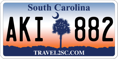 SC license plate AKI882