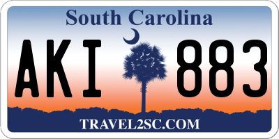 SC license plate AKI883