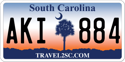 SC license plate AKI884