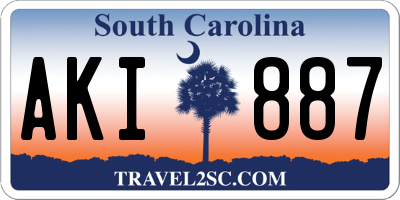 SC license plate AKI887