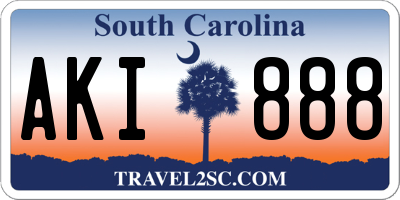 SC license plate AKI888